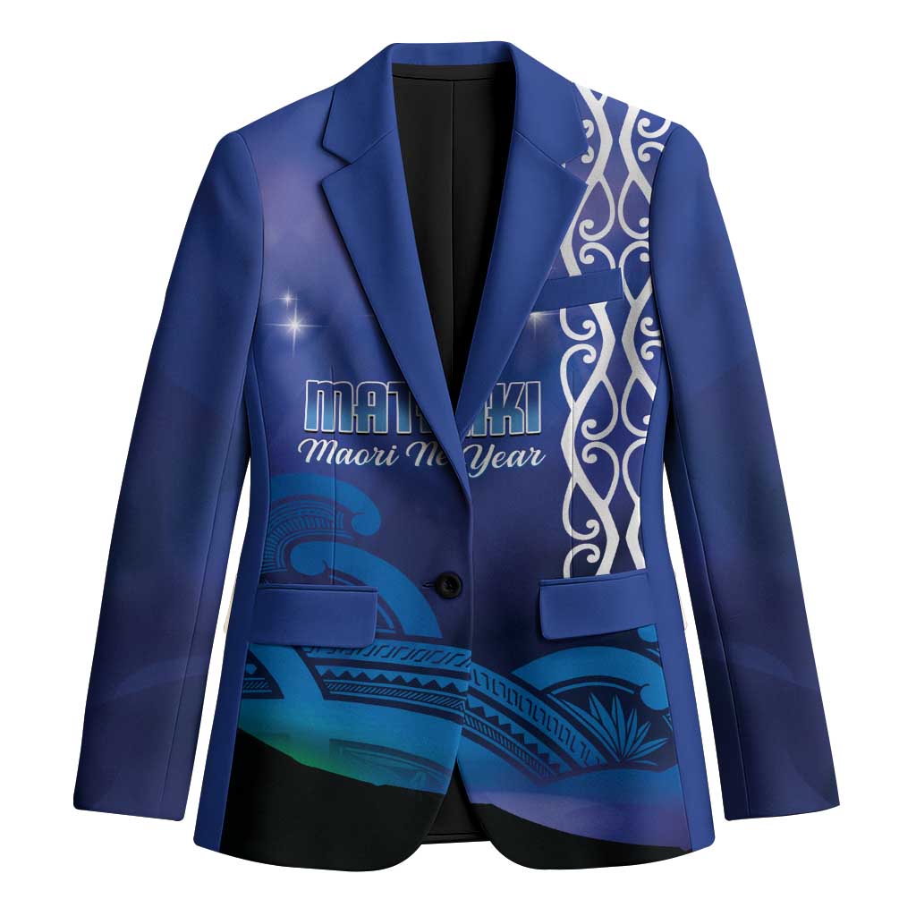 Personalised Matariki New Zealand Blazer Maori New Year Galaxy Koru Pattern LT14 Unisex Blue - Polynesian Pride