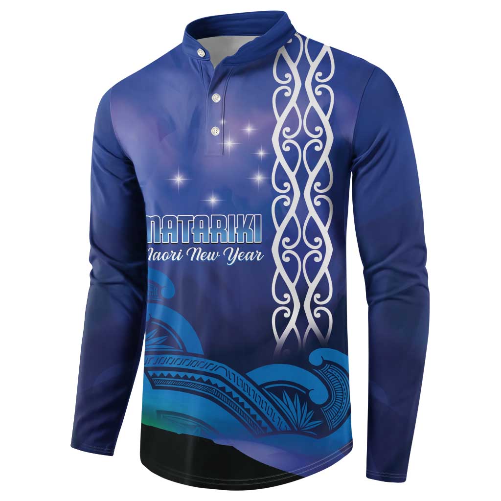 Personalised Matariki New Zealand Button Sweatshirt Maori New Year Galaxy Koru Pattern LT14 - Polynesian Pride