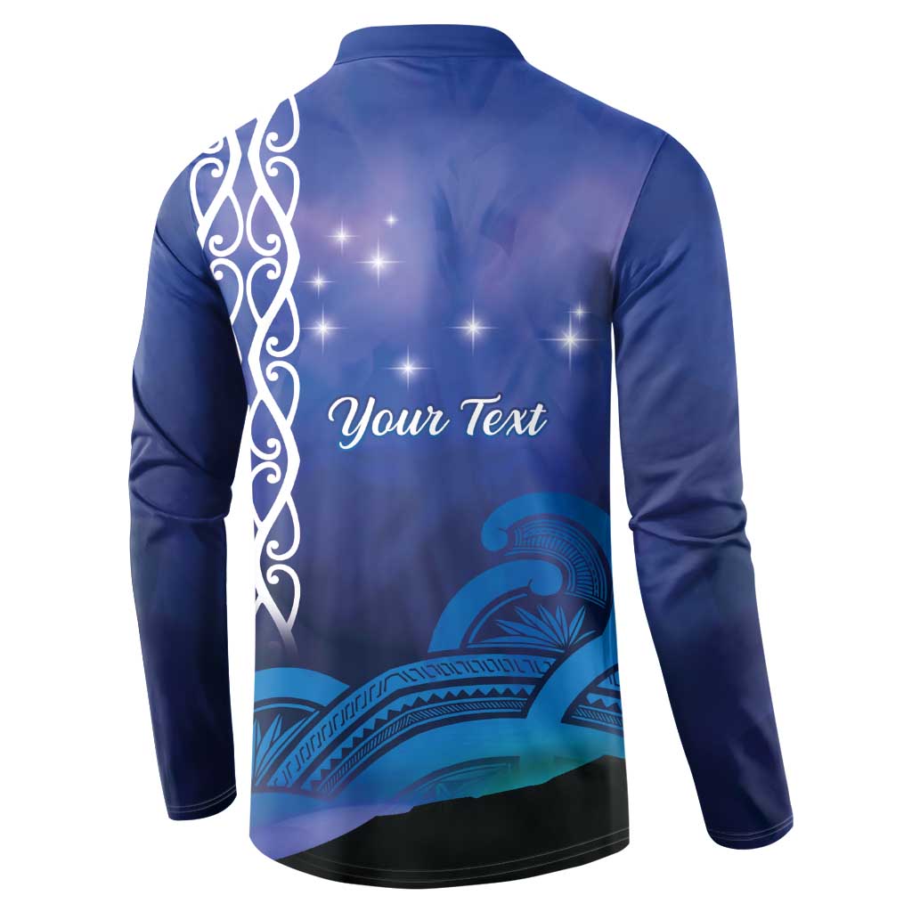 Personalised Matariki New Zealand Button Sweatshirt Maori New Year Galaxy Koru Pattern LT14 - Polynesian Pride