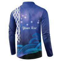 Personalised Matariki New Zealand Button Sweatshirt Maori New Year Galaxy Koru Pattern LT14 - Polynesian Pride
