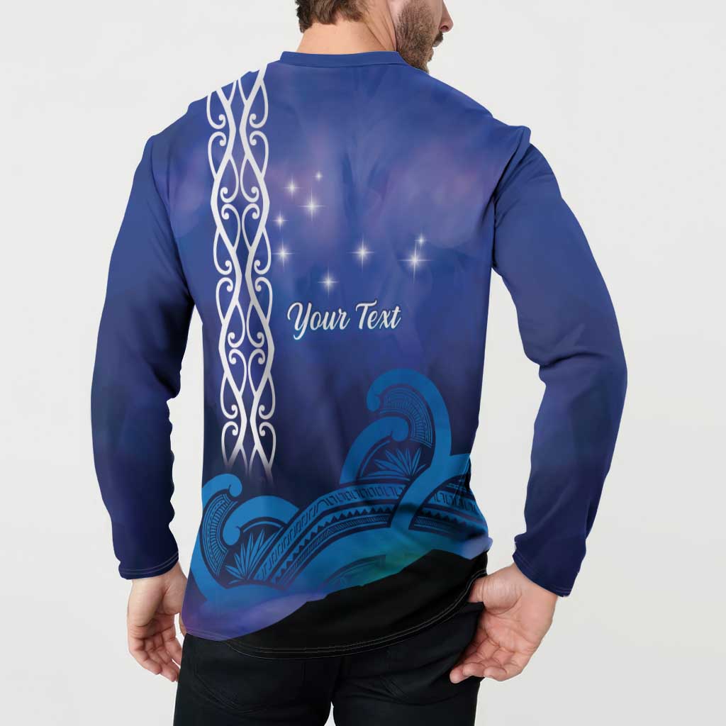 Personalised Matariki New Zealand Button Sweatshirt Maori New Year Galaxy Koru Pattern LT14 - Polynesian Pride