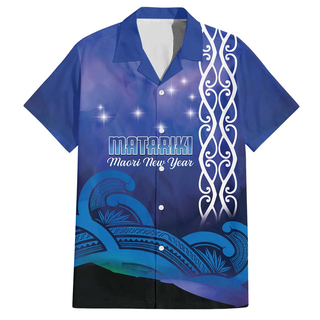 Personalised Matariki New Zealand Hawaiian Shirt Maori New Year Galaxy Koru Pattern LT14 Blue - Polynesian Pride