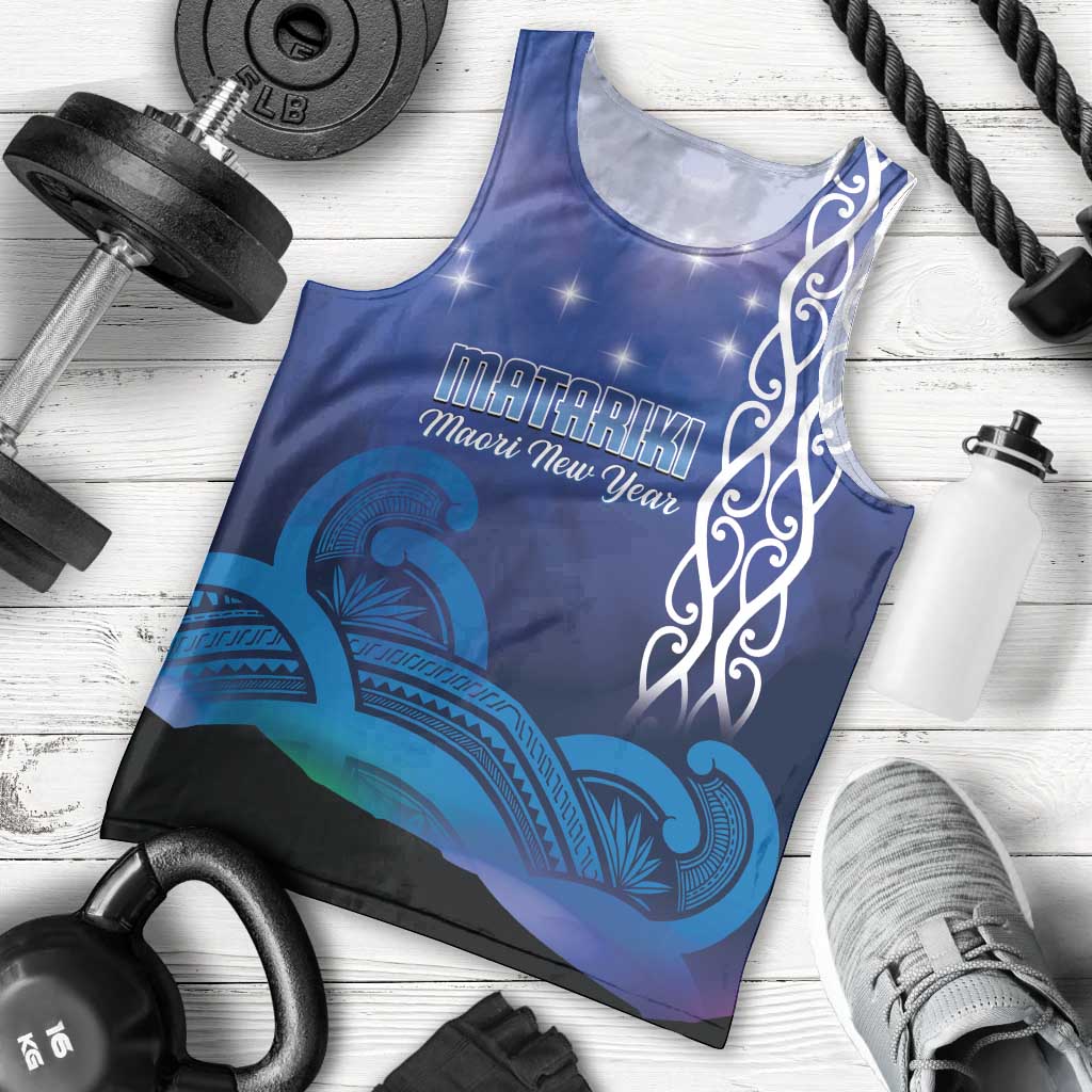 Personalised Matariki New Zealand Men Tank Top Maori New Year Galaxy Koru Pattern LT14 - Polynesian Pride