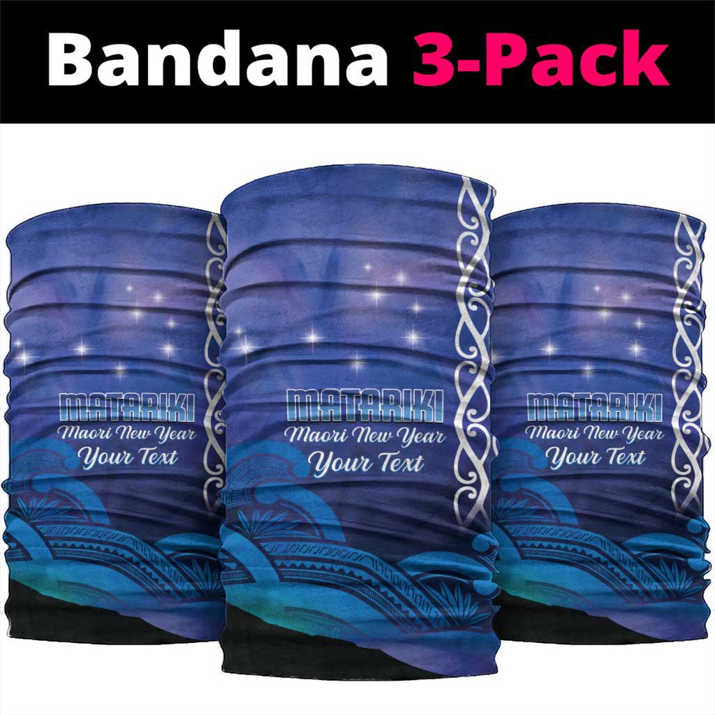Personalised Matariki New Zealand Neck Gaiter Maori New Year Galaxy Koru Pattern LT14 package One Size: 25*50cm Blue - Polynesian Pride