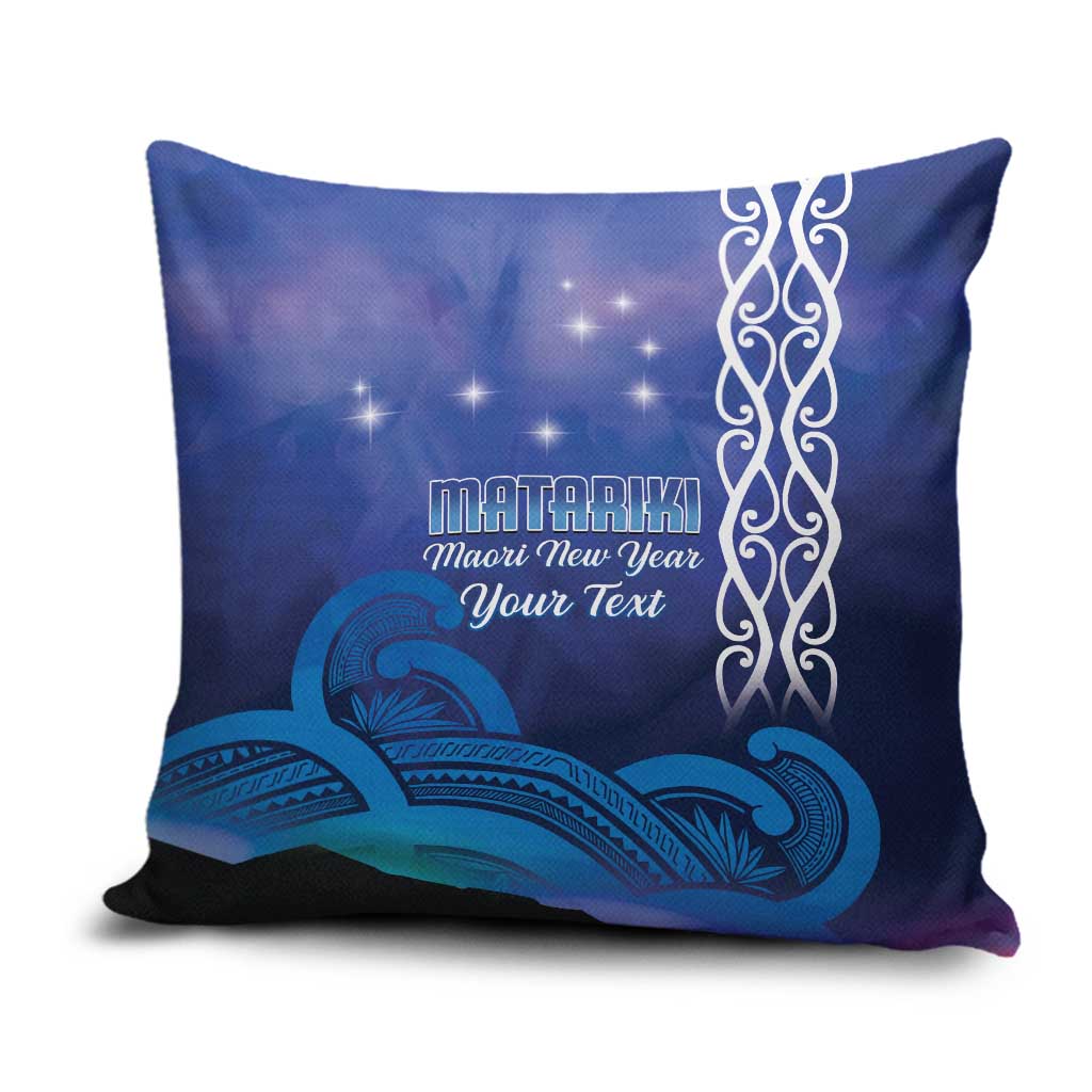 Personalised Matariki New Zealand Pillow Cover Maori New Year Galaxy Koru Pattern LT14 Blue - Polynesian Pride