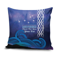 Personalised Matariki New Zealand Pillow Cover Maori New Year Galaxy Koru Pattern LT14 Blue - Polynesian Pride