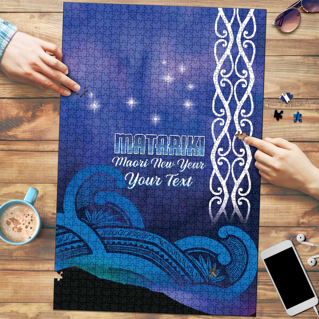 Personalised Matariki New Zealand Puzzle Maori New Year Galaxy Koru Pattern LT14 Blue - Polynesian Pride