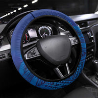 Matariki New Zealand Steering Wheel Cover Maori New Year Galaxy Koru Pattern LT14 Universal Fit Blue - Polynesian Pride
