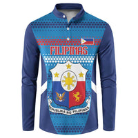 Philippines Football 2026 Button Sweatshirt Come On Filipinas LT14 Blue - Polynesian Pride