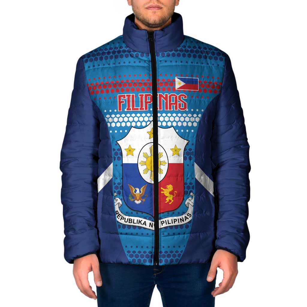 Philippines Football 2026 Padded Jacket Come On Filipinas LT14 Men Blue - Polynesian Pride