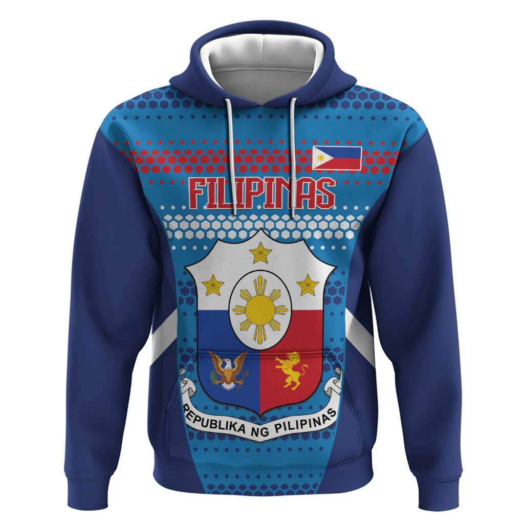 Philippines Football 2026 Zip Hoodie Come On Filipinas LT14 Pullover Hoodie Blue - Polynesian Pride