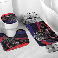 Philippines Sun Tattoo Bathroom Set Feathers Filipinas Grunge Style Black LT14 Mat Set Only (3 pcs) One Size Black - Polynesian Pride