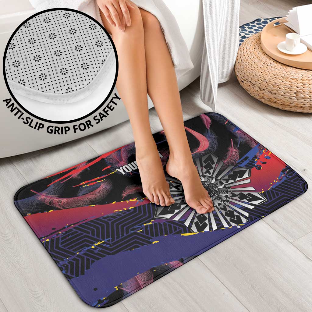 Philippines Sun Tattoo Bathroom Set Feathers Filipinas Grunge Style Black LT14 - Polynesian Pride