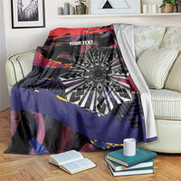 Philippines Sun Tattoo Blanket Feathers Filipinas Grunge Style Black LT14 Black - Polynesian Pride