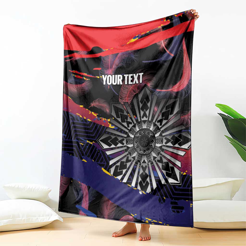 Philippines Sun Tattoo Blanket Feathers Filipinas Grunge Style Black LT14 - Polynesian Pride