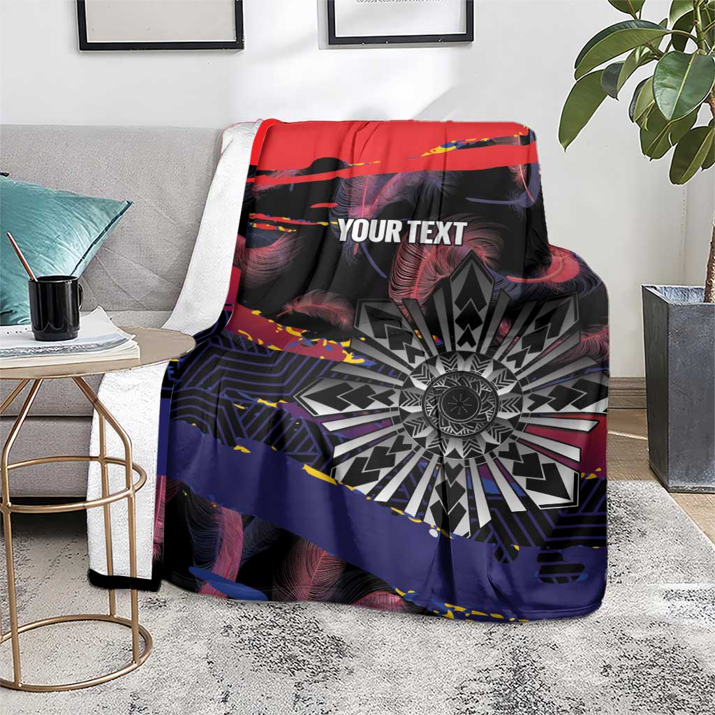 Philippines Sun Tattoo Blanket Feathers Filipinas Grunge Style Black LT14 - Polynesian Pride
