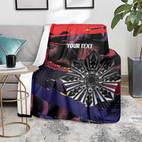 Philippines Sun Tattoo Blanket Feathers Filipinas Grunge Style Black LT14 - Polynesian Pride