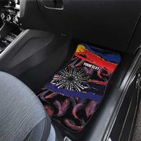 Philippines Sun Tattoo Car Mats Feathers Filipinas Grunge Style Black LT14 - Polynesian Pride