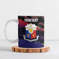 Philippines Sun Tattoo Ceramic Mug Feathers Filipinas Grunge Style Black LT14 Black - Polynesian Pride