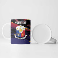 Philippines Sun Tattoo Ceramic Mug Feathers Filipinas Grunge Style Black LT14 - Polynesian Pride