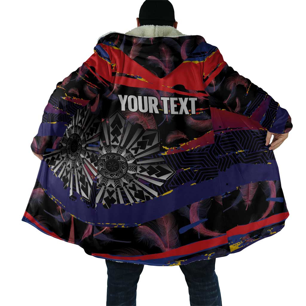 Philippines Sun Tattoo Cloak Feathers Filipinas Grunge Style Black LT14 - Polynesian Pride