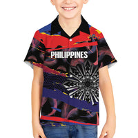 Philippines Sun Tattoo Hawaiian Shirt Feathers Filipinas Grunge Style Black LT14 - Polynesian Pride