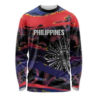 Philippines Sun Tattoo Long Sleeve Shirt Feathers Filipinas Grunge Style Black LT14 Unisex Black - Polynesian Pride