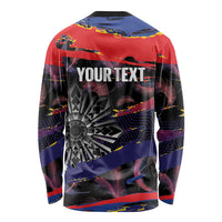 Philippines Sun Tattoo Long Sleeve Shirt Feathers Filipinas Grunge Style Black LT14 - Polynesian Pride