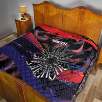 Philippines Sun Tattoo Quilt Feathers Filipinas Grunge Style Black LT14 - Polynesian Pride