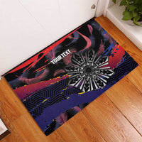 Philippines Sun Tattoo Rubber Doormat Feathers Filipinas Grunge Style Black LT14 - Polynesian Pride