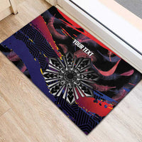 Philippines Sun Tattoo Rubber Doormat Feathers Filipinas Grunge Style Black LT14 - Polynesian Pride