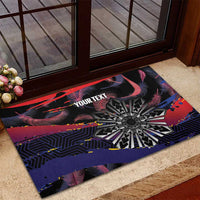 Philippines Sun Tattoo Rubber Doormat Feathers Filipinas Grunge Style Black LT14 - Polynesian Pride