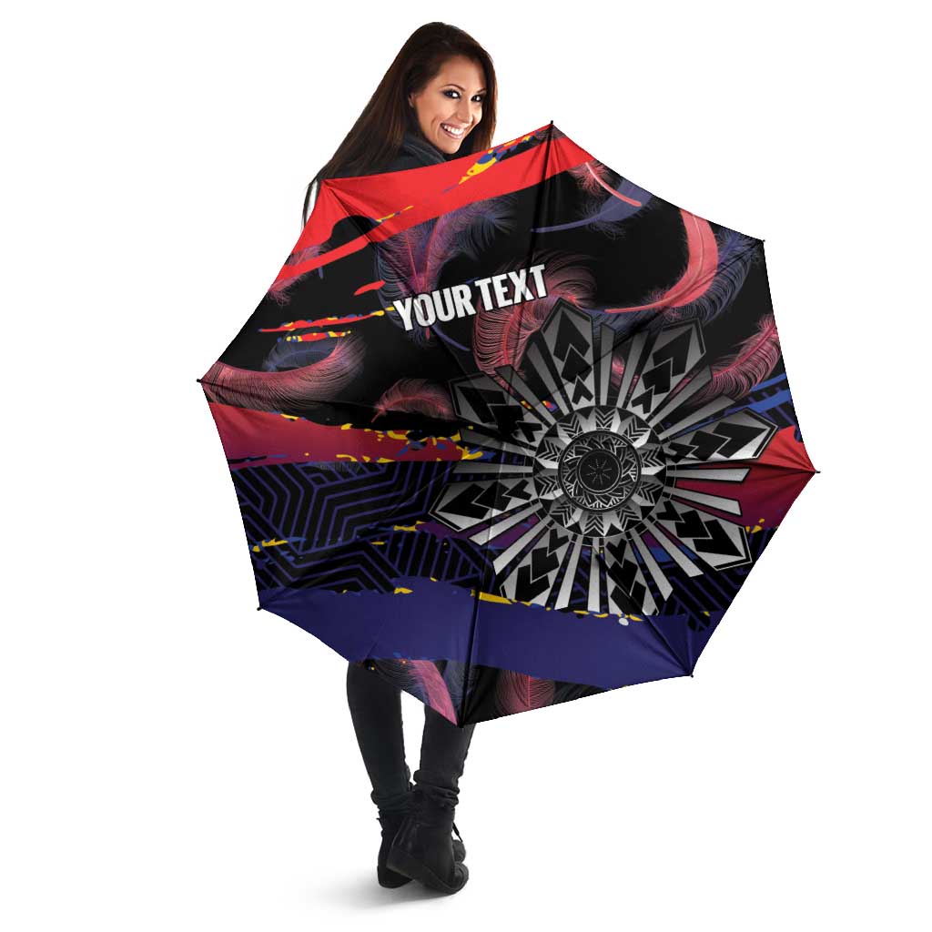 Philippines Sun Tattoo Umbrella Feathers Filipinas Grunge Style Black LT14 - Polynesian Pride