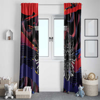 Philippines Sun Tattoo Window Curtain Feathers Filipinas Grunge Style Black LT14 - Polynesian Pride