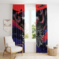 Philippines Sun Tattoo Window Curtain Feathers Filipinas Grunge Style Black LT14 - Polynesian Pride