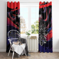 Philippines Sun Tattoo Window Curtain Feathers Filipinas Grunge Style Black LT14 - Polynesian Pride