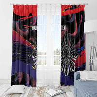 Philippines Sun Tattoo Window Curtain Feathers Filipinas Grunge Style Black LT14 - Polynesian Pride