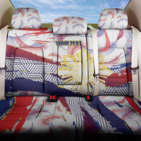 Philippines Sun Tattoo Back Car Seat Cover Feathers Filipinas Grunge Style White LT14 One Size White - Polynesian Pride