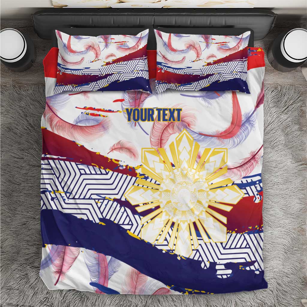 Philippines Sun Tattoo Bedding Set Feathers Filipinas Grunge Style White LT14 White - Polynesian Pride