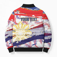 Philippines Sun Tattoo Bomber Puffer Jacket Feathers Filipinas Grunge Style White LT14 - Polynesian Pride