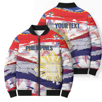 Philippines Sun Tattoo Bomber Puffer Jacket Feathers Filipinas Grunge Style White LT14 - Polynesian Pride