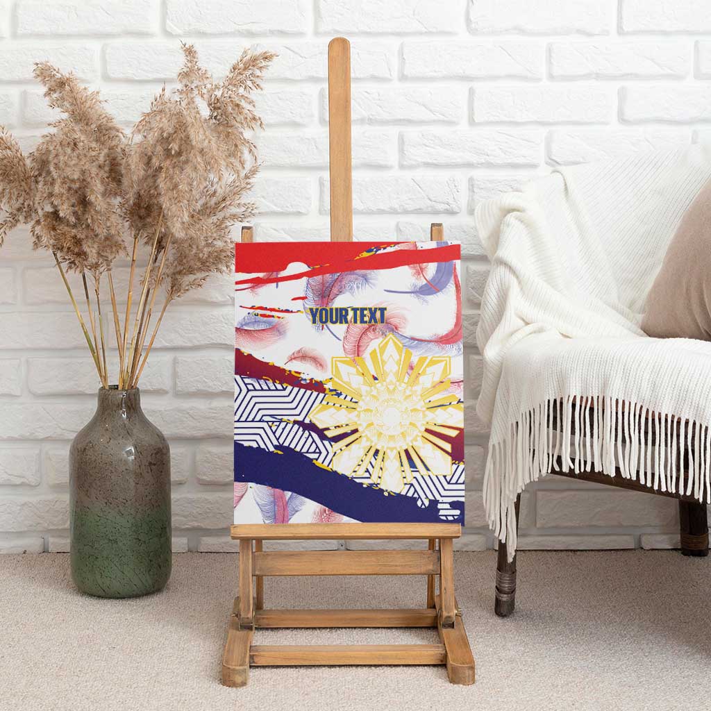Philippines Sun Tattoo Canvas Wall Art Feathers Filipinas Grunge Style White LT14 - Polynesian Pride