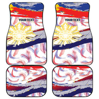 Philippines Sun Tattoo Car Mats Feathers Filipinas Grunge Style White LT14 - Polynesian Pride