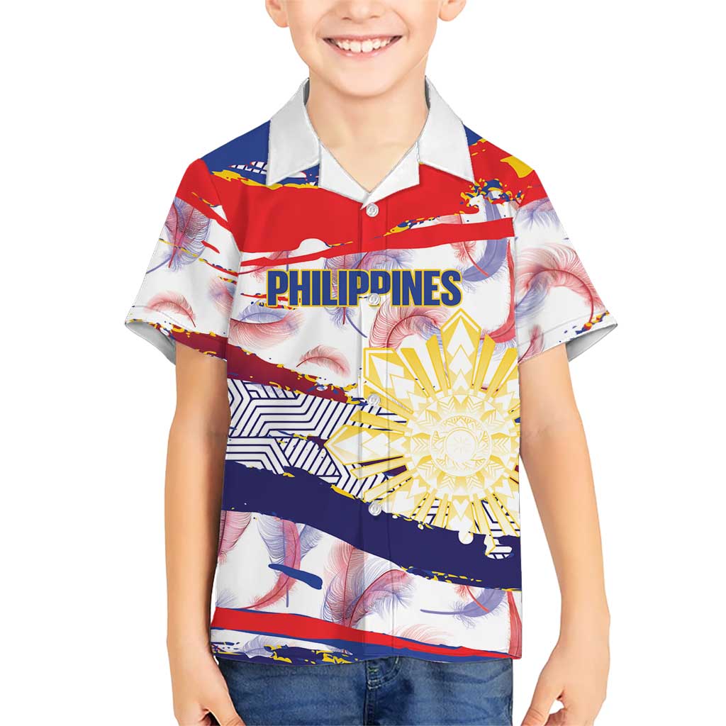 Philippines Sun Tattoo Hawaiian Shirt Feathers Filipinas Grunge Style White LT14 - Polynesian Pride