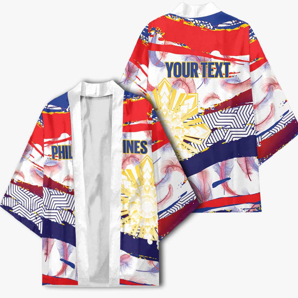 Philippines Sun Tattoo Kimono Feathers Filipinas Grunge Style White LT14 - Polynesian Pride