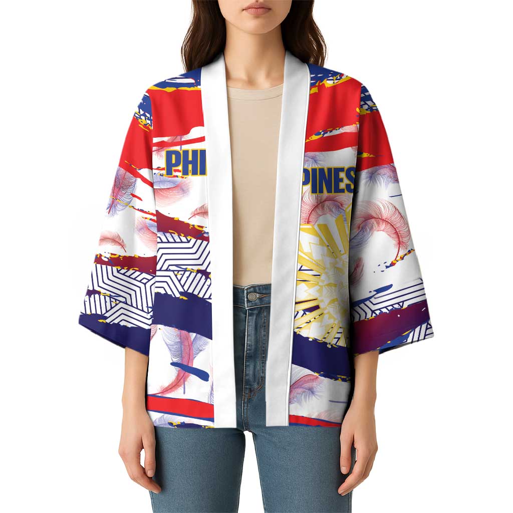 Philippines Sun Tattoo Kimono Feathers Filipinas Grunge Style White LT14 - Polynesian Pride