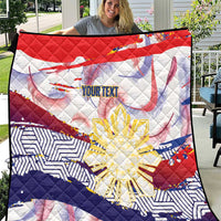 Philippines Sun Tattoo Quilt Feathers Filipinas Grunge Style White LT14 White - Polynesian Pride