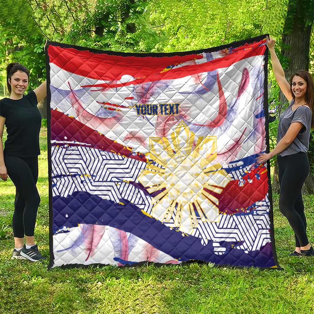 Philippines Sun Tattoo Quilt Feathers Filipinas Grunge Style White LT14 - Polynesian Pride