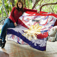 Philippines Sun Tattoo Quilt Feathers Filipinas Grunge Style White LT14 - Polynesian Pride
