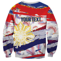 Philippines Sun Tattoo Sweatshirt Feathers Filipinas Grunge Style White LT14 - Polynesian Pride